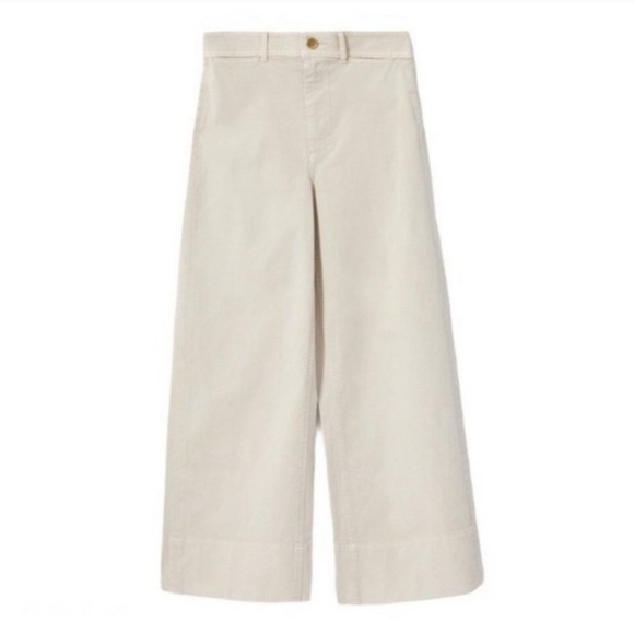 EVERLANE The Lightweight Cotton Wide Leg Crop Twill Pants - Picture 2 of 10